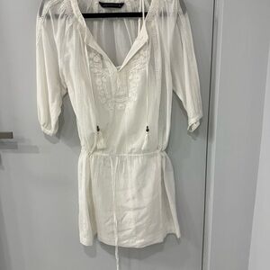 Zara Woman Cream Tunic with Embroidery